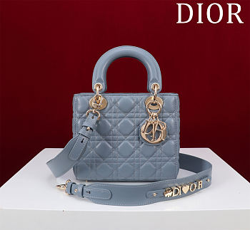 Fortok Dior Lady Dior ABC Bag Blue 20*16*8cm 