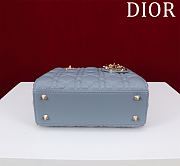 Fortok Dior Lady Dior ABC Bag Blue 20*16*8cm  - 6
