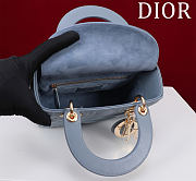 Fortok Dior Lady Dior ABC Bag Blue 20*16*8cm  - 5