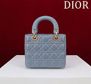 Fortok Dior Lady Dior ABC Bag Blue 20*16*8cm  - 3