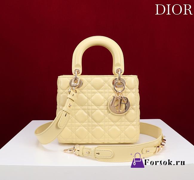 Fortok Dior Lady Dior ABC Bag Yellow 20*16*8cm  - 1