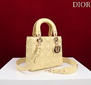 Fortok Dior Lady Dior ABC Bag Yellow 20*16*8cm  - 4