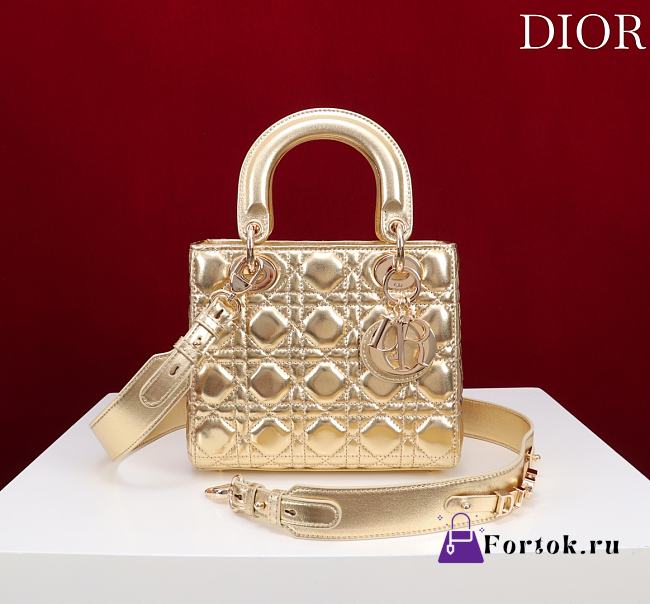 Fortok Dior Lady Dior ABC Bag Gold 20*16*8cm  - 1