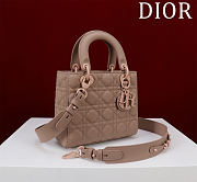 Fortok Dior Lady Dior ABC Bag Brown 20*16*8cm  - 4
