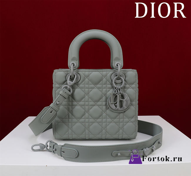 Fortok Dior Lady Dior ABC Bag Blue Grey 20*16*8cm  - 1