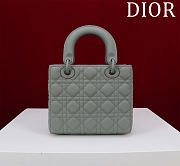 Fortok Dior Lady Dior ABC Bag Blue Grey 20*16*8cm  - 6