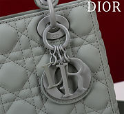 Fortok Dior Lady Dior ABC Bag Blue Grey 20*16*8cm  - 3