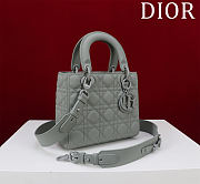 Fortok Dior Lady Dior ABC Bag Blue Grey 20*16*8cm  - 2