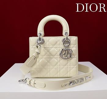 Fortok Dior Lady Dior ABC Bag Shiny Baby Yellow 20*16*8cm 