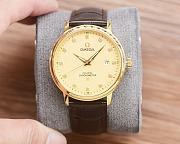 Fortok Omega De Ville Prestige Leather Strap Watch Multicolors 41mm - 6