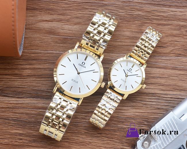 Fortok Omega Watches Men 42mm/ Women 30mm Gold  - 1