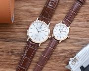 Fortok Omega Watches Men 42mm/ Women 30mm Silver/ Gold/ Rose Gold With Brown Leather Strap - 5
