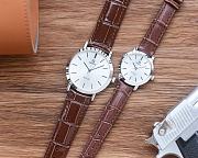 Fortok Omega Watches Men 42mm/ Women 30mm Silver/ Gold/ Rose Gold With Brown Leather Strap - 4