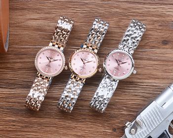 Fortok Omega Watch Pink With Silver/ Rose Gold Strap 27mm