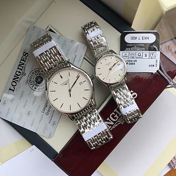 Fortok Longines Watches Men's 39mm/ Women's 24mm Silver