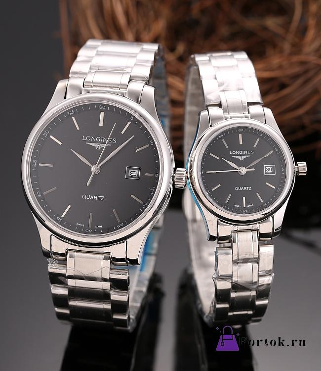 Fortok Longines Watches Silver With Gold Men's 40mm/ Women's 29mm Black/White - 1