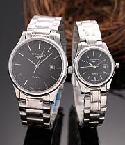 Fortok Longines Watches Silver With Gold Men's 40mm/ Women's 29mm Black/White - 1
