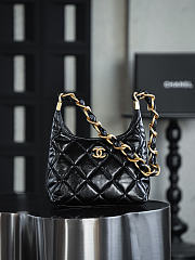 Fortok Chanel 24A Small Hobo bag Black 22.5*19.5*8.5cm - 5