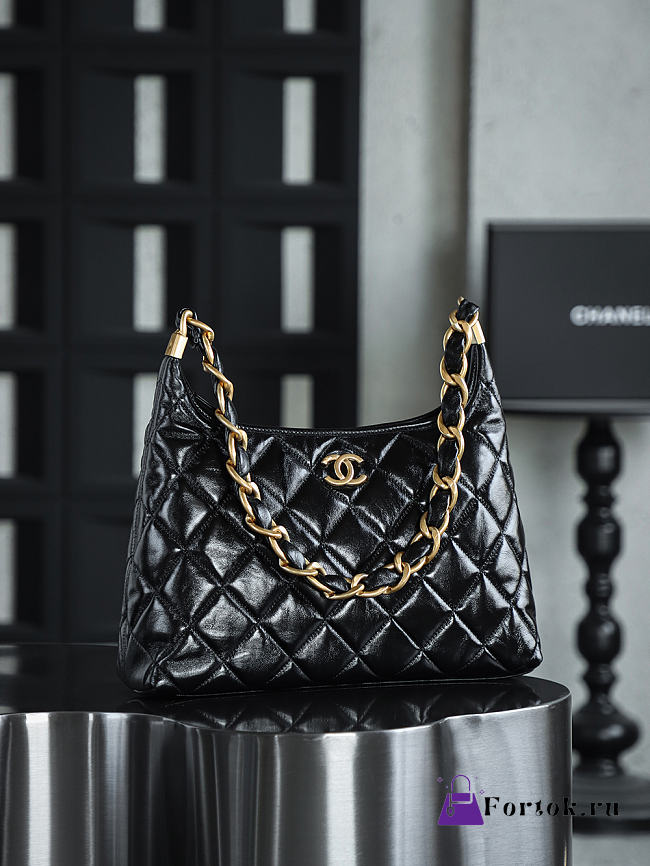 Fortok Chanel 24A Hobo bag Black 29*32*10cm - 1