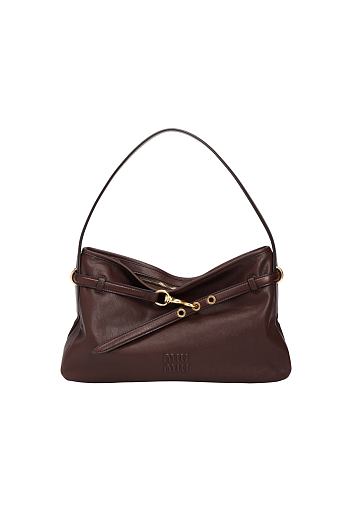 Fortok Miu Miu Aventure Nappa Leather Bag Brown 24×40x7cm