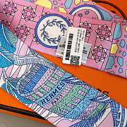 Fortok Hermes Twilly Silk in pink-dyed pattern 5x86cm - 5