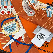 Fortok Hermes Twilly Silk in orange-dyed pattern 5x86cm - 3