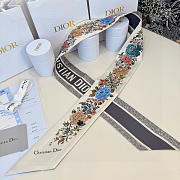 Fortok Dior Mitzah Scarf  Jardin d'Hiver in Silk 6x105cm - 6