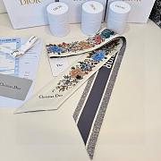 Fortok Dior Mitzah Scarf  Jardin d'Hiver in Silk 6x105cm - 5