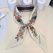 Fortok Dior Mitzah Scarf  Jardin d'Hiver in Silk 6x105cm - 4