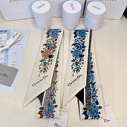Fortok Dior Mitzah Scarf  Jardin d'Hiver in Silk 6x105cm - 3