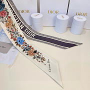 Fortok Dior Mitzah Scarf  Jardin d'Hiver in Silk 6x105cm - 2