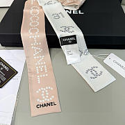 Fortok chanel Silk Twilly Bandeau Scarf Beige - 6