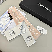 Fortok chanel Silk Twilly Bandeau Scarf Beige - 4