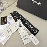 Fortok chanel coco Silk Twilly Bandeau Scarf Black - 1