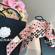 Fortok chanel Silk Twilly Bandeau Scarf Pink 6x120cm - 6