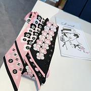 Fortok chanel Silk Twilly Bandeau Scarf Pink 6x120cm - 4