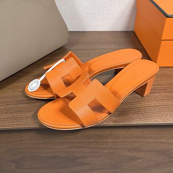 Fortok Hermes Oasis Sandals Leather Orange