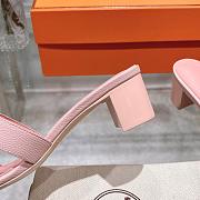 Fortok Hermes Oasis Sandals Leather Pink - 5