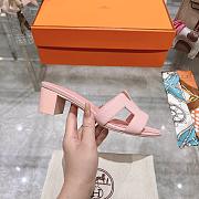 Fortok Hermes Oasis Sandals Leather Pink - 4