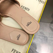 Fortok Fendi FF Logo-Patch Leather Slides Ebony - 4
