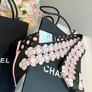 Fortok chanel Silk Twilly Bandeau Scarf Black 6x120cm - 3