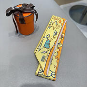 Fortok Hermes Silk Twilly Bandeau Scarf Yellow 5X86cm - 4