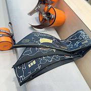 Fortok Hermes Silk Twilly Bandeau Scarf Black 5X86cm - 2