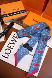 Fortok Louis Vuitton x Takashi Murakami Bandou BB Monogram Denim Cherry 5x120cm - 1