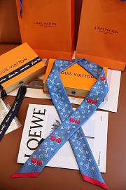Fortok Louis Vuitton x Takashi Murakami Bandou BB Monogram Denim Cherry 5x120cm - 5