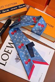 Fortok Louis Vuitton x Takashi Murakami Bandou BB Monogram Denim Cherry 5x120cm - 4