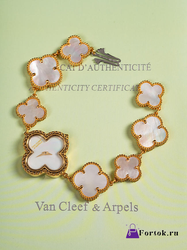Fortok Van Cleef & Arpels Alhambra Watch Bracelet White Grey - 1