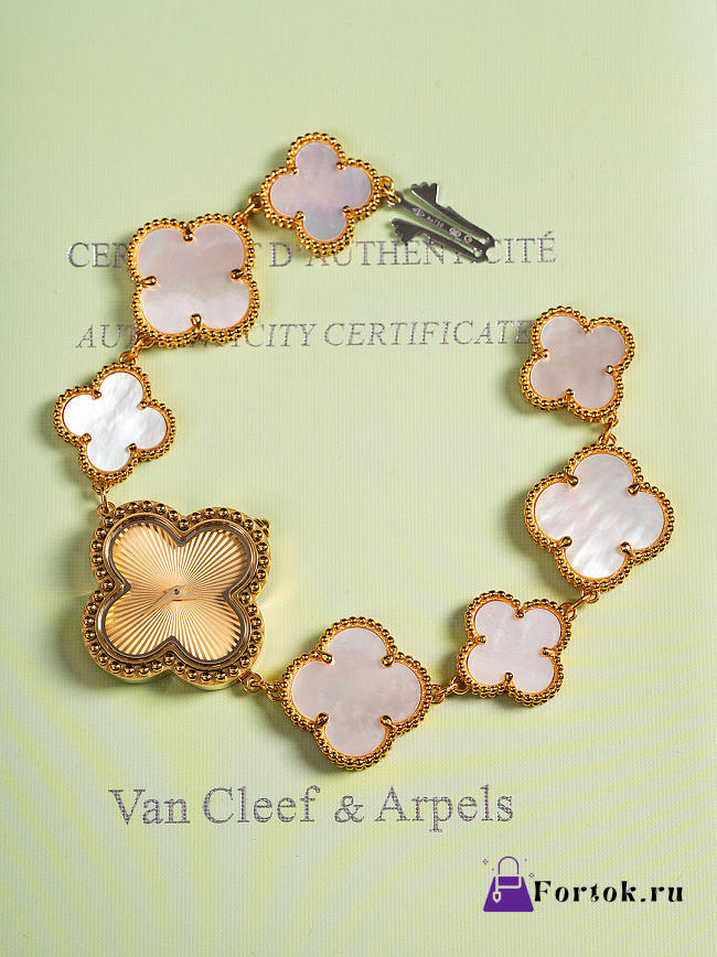 Fortok Van Cleef & Arpels Alhambra Watch Bracelet Gold Grey - 1