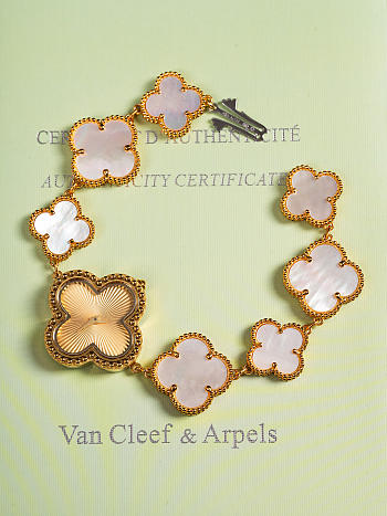 Fortok Van Cleef & Arpels Alhambra Watch Bracelet Gold Grey