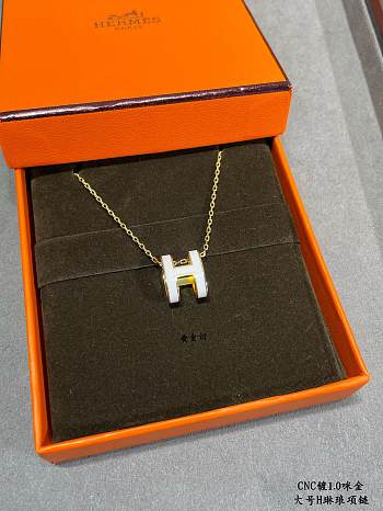 Fortok Hermès Pre-Owned 2010s Mini Pop H necklace White 